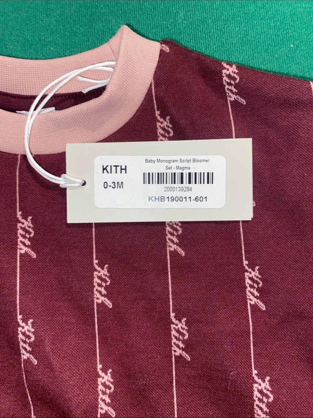 Kith Kids Maroon & Light Pink Logo Knit Two-Piece Set